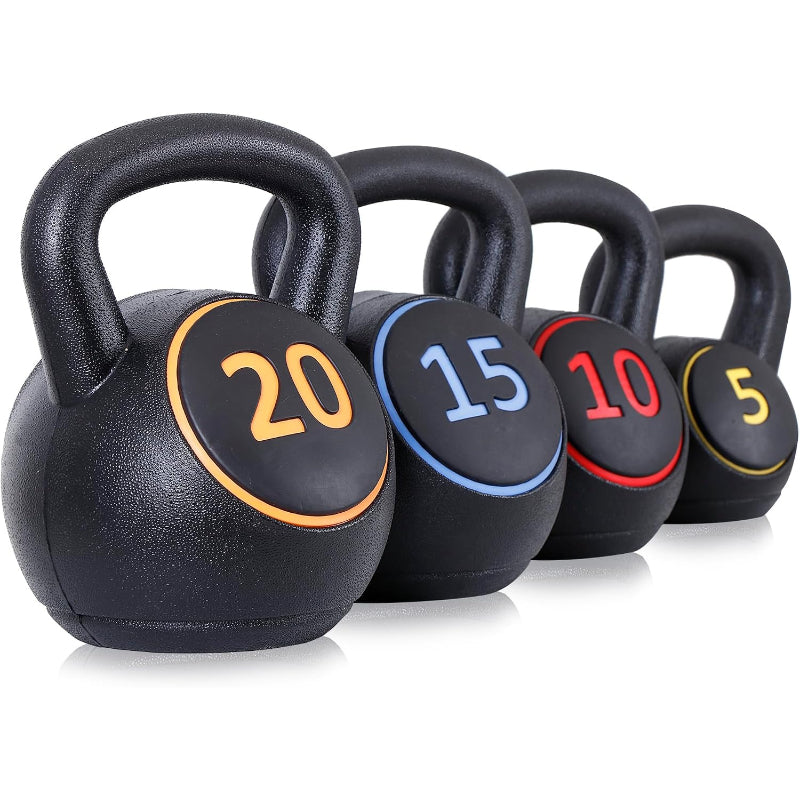 HDPE‑Coated Wide‑Grip Kettlebell Set