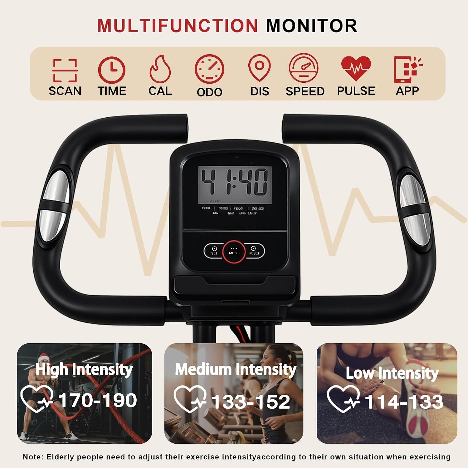 Foldable 5‑in‑1 Magnetic Exercise Bike