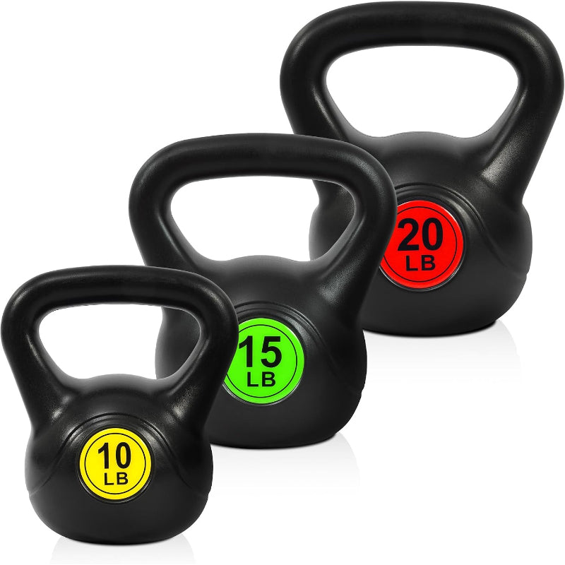 Wide‑Grip Black Kettlebell Set