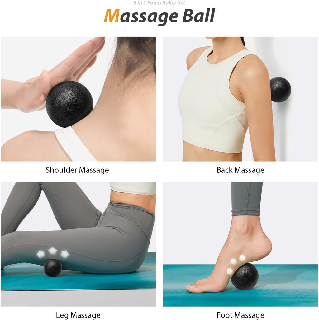 5‑in‑1 Trigger‑Point Foam Roller Set