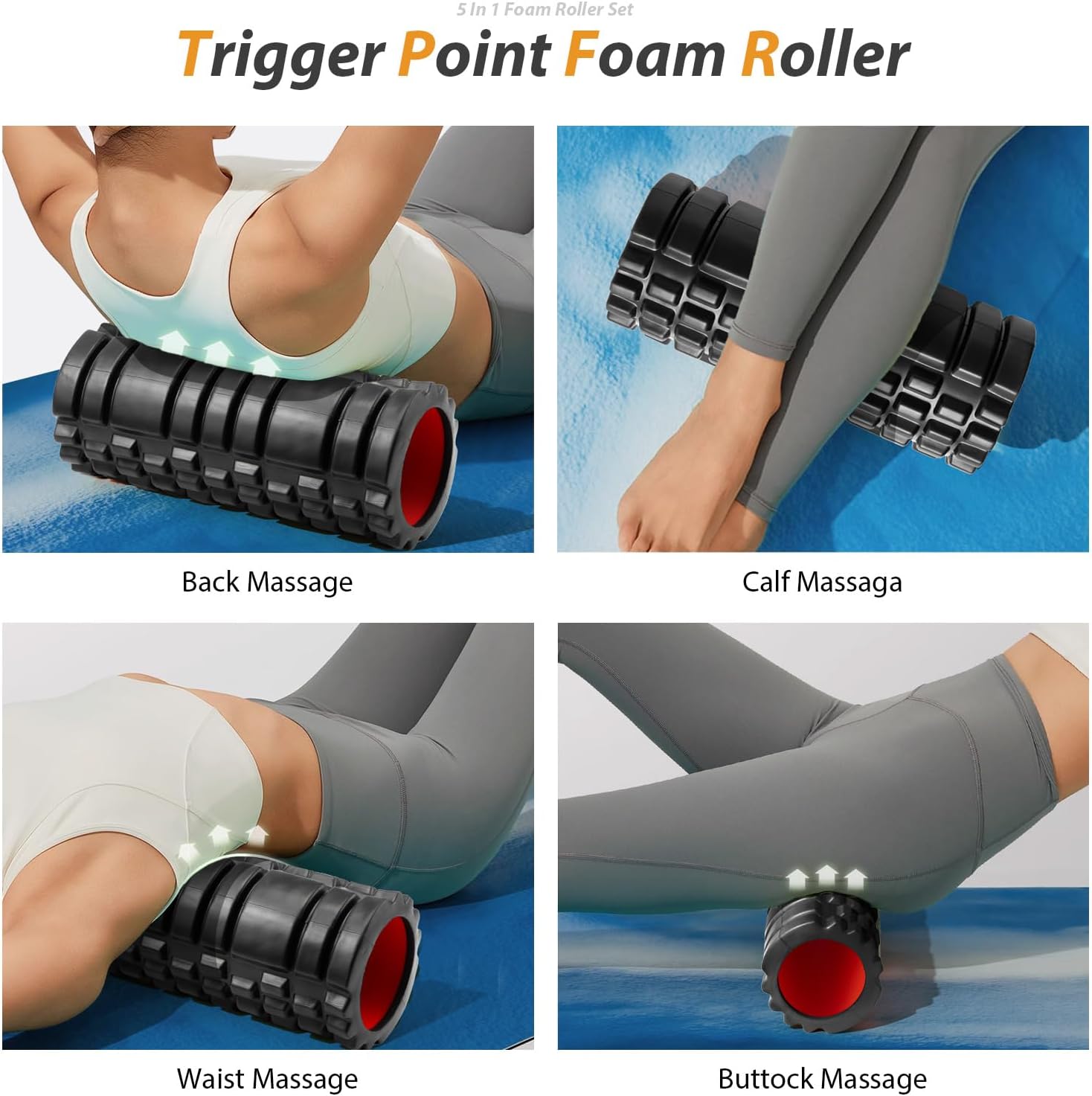 5‑in‑1 Trigger‑Point Foam Roller Set