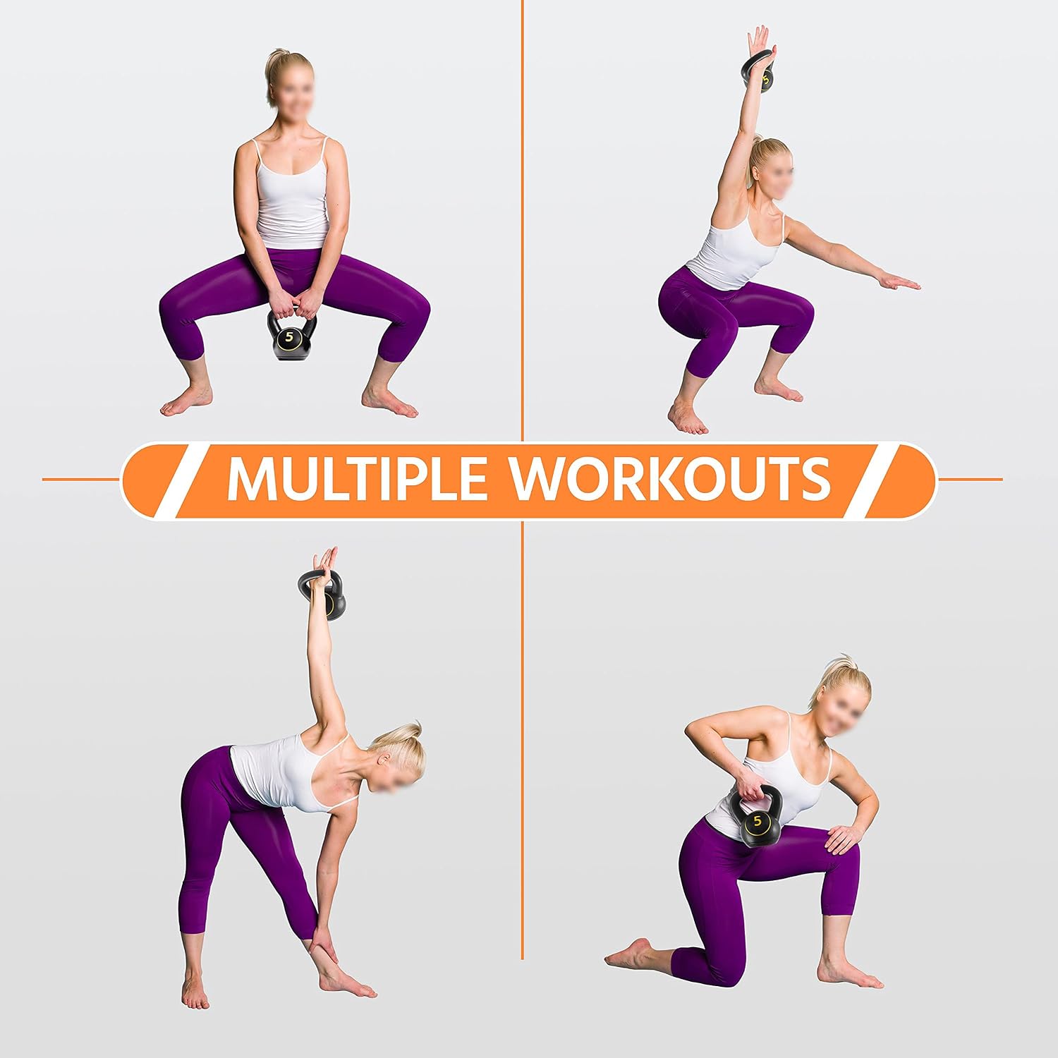 6‑Piece HDPE‑Coated Kettlebell Set