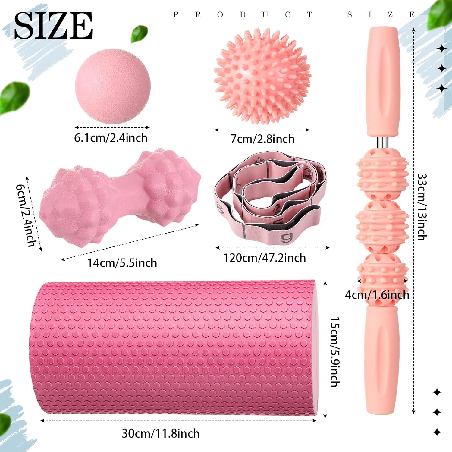 6‑Piece Foam Roller Massage Set