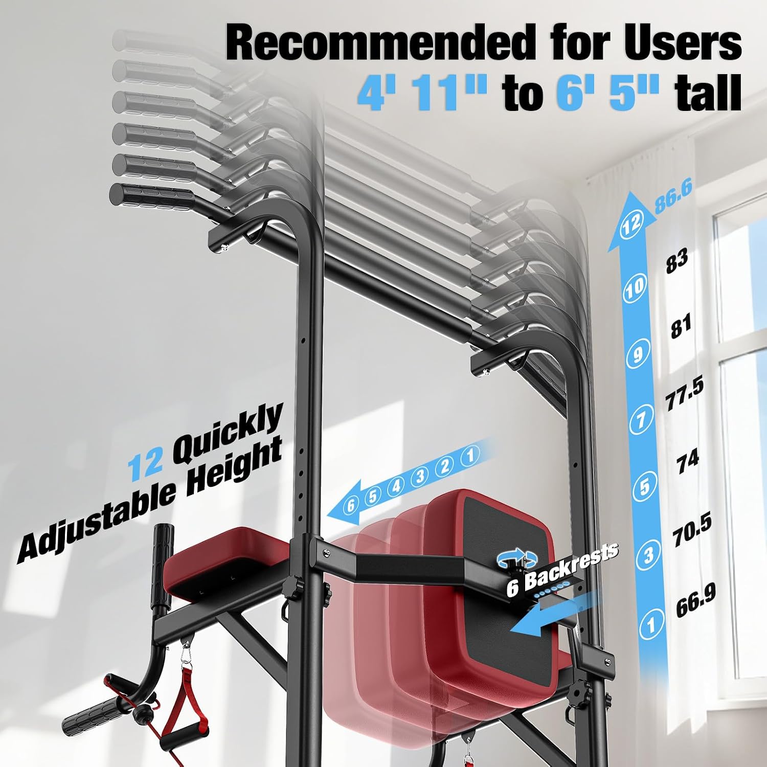 Free‑Standing Adjustable Power Tower