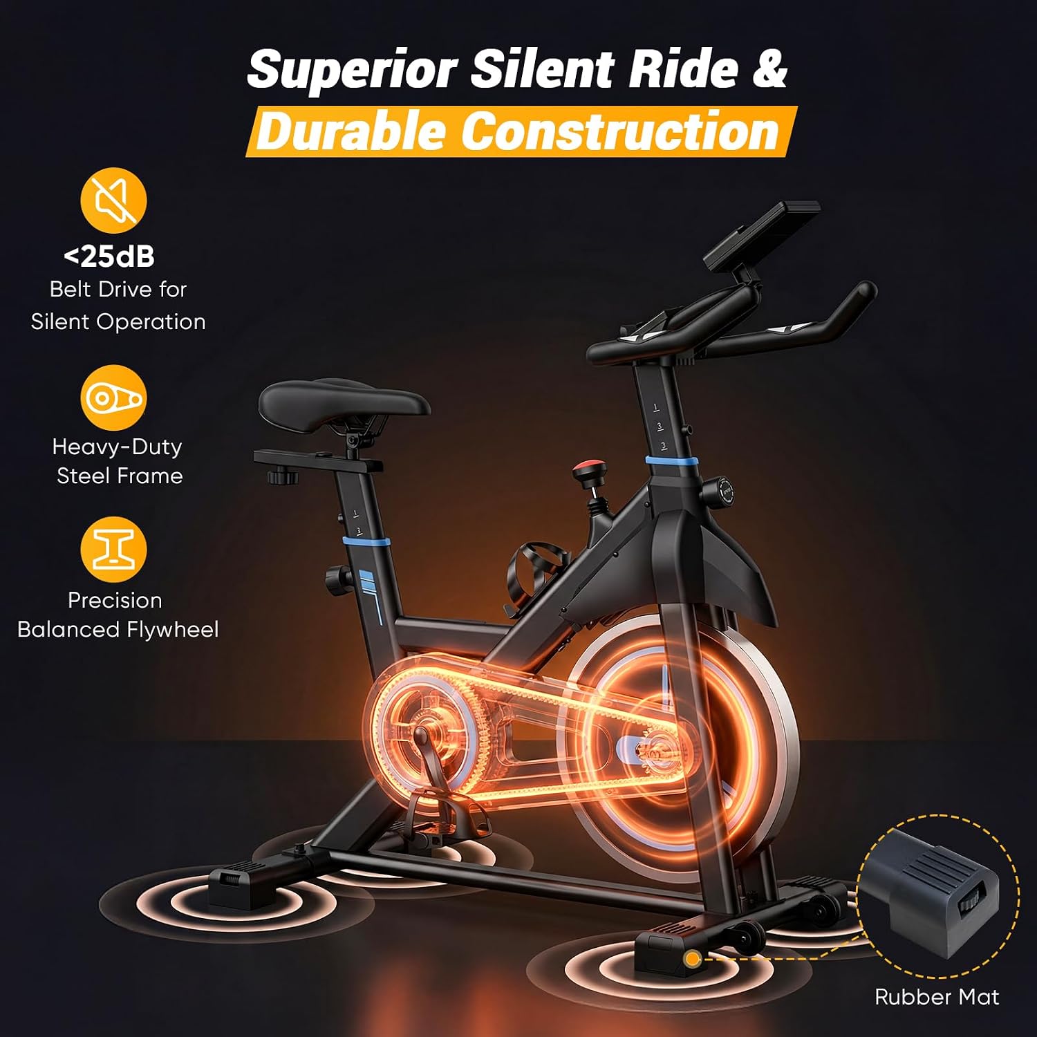 APP‑Enabled Adjustable Home Stationary Exercise Bike