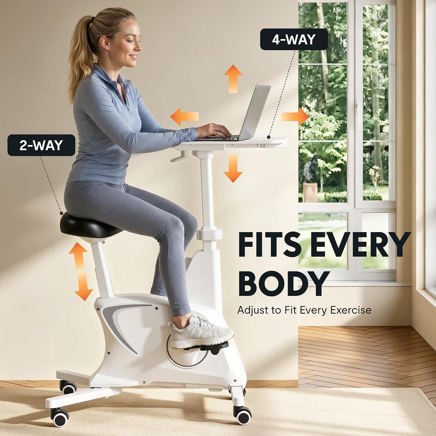 Stationary Exercise Bike with Removable Desktop