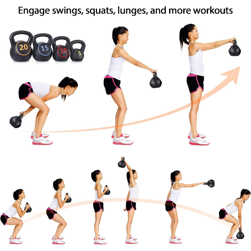 HDPE‑Coated Wide‑Grip Kettlebell Set