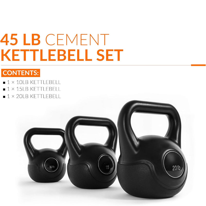 Vinyl‑Coated Cement Kettlebell Set