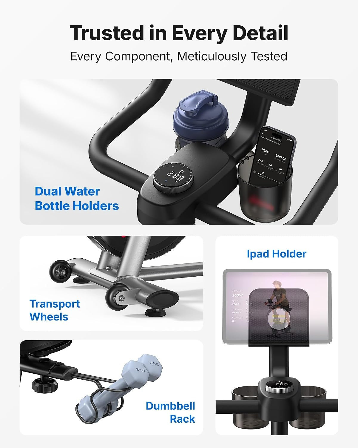 Magnetic Stationary Exercise Bike with APP