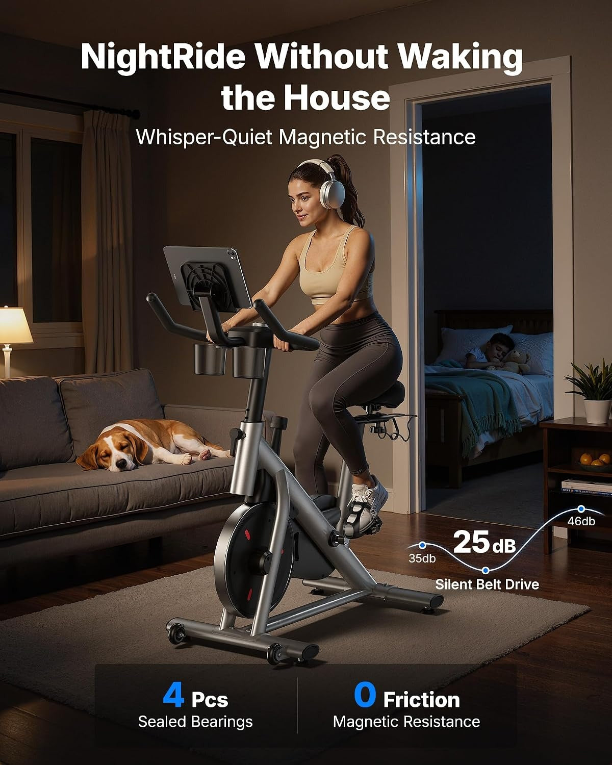 Magnetic Stationary Exercise Bike with APP