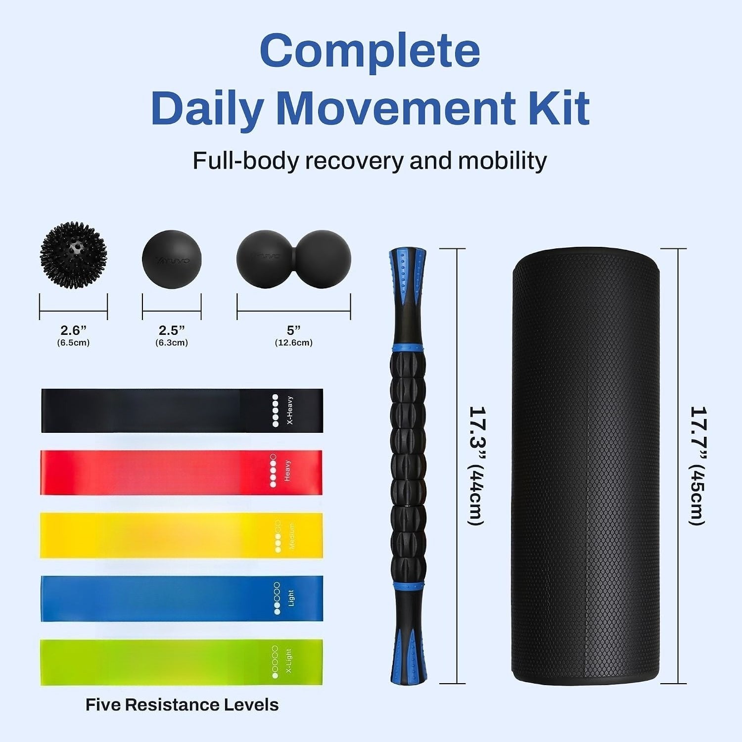 6‑in‑1 High‑Density Foam Roller Set
