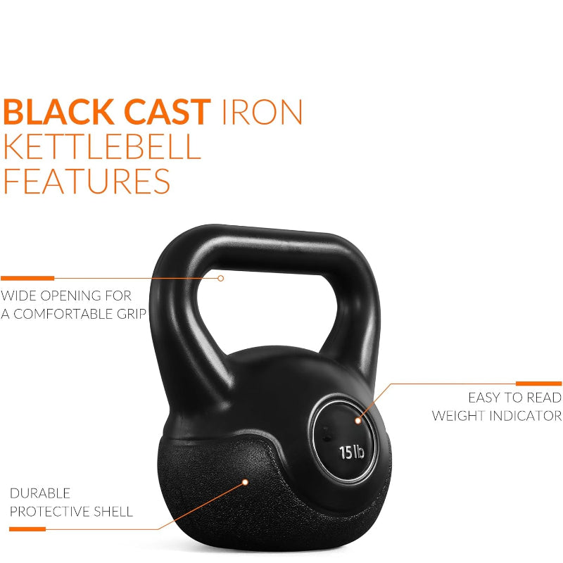 Vinyl‑Coated Cement Kettlebell Set