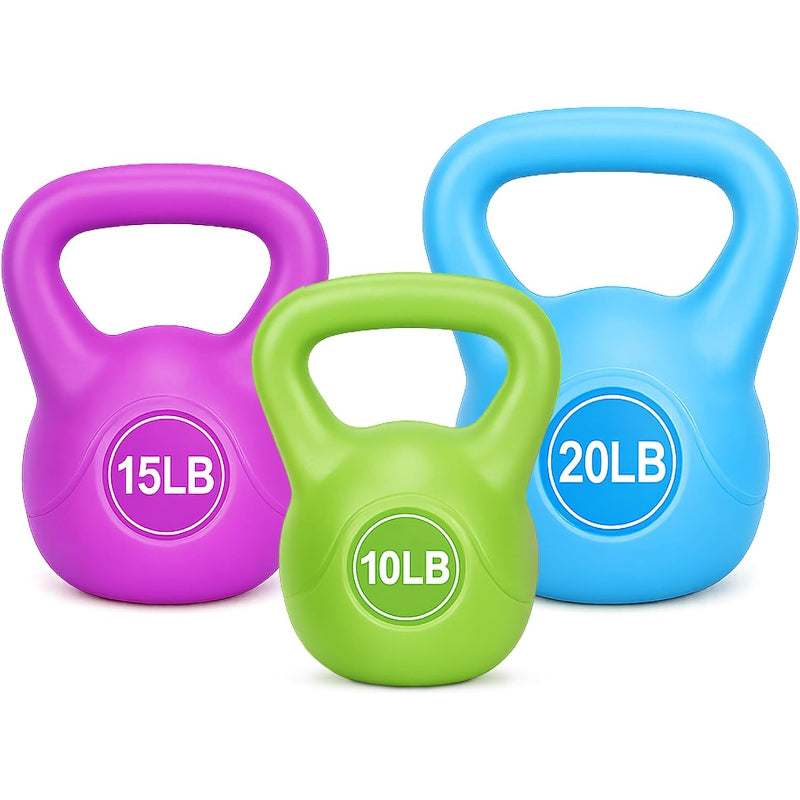 Vinyl Cement‑Filled Kettlebell Set