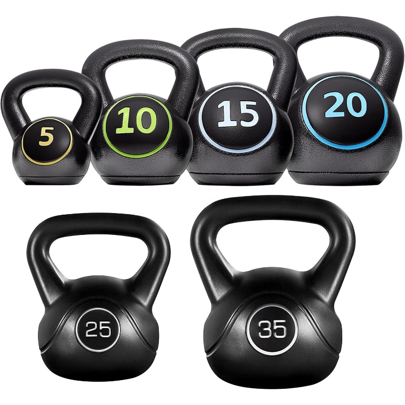 6‑Piece HDPE‑Coated Kettlebell Set